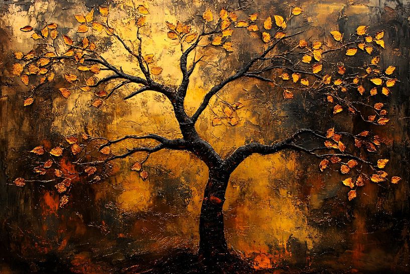 Golden tree on dark background by Imperial Art House