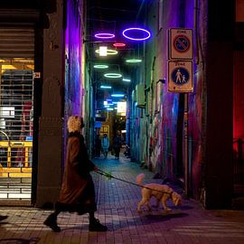 Colourful alley in motion