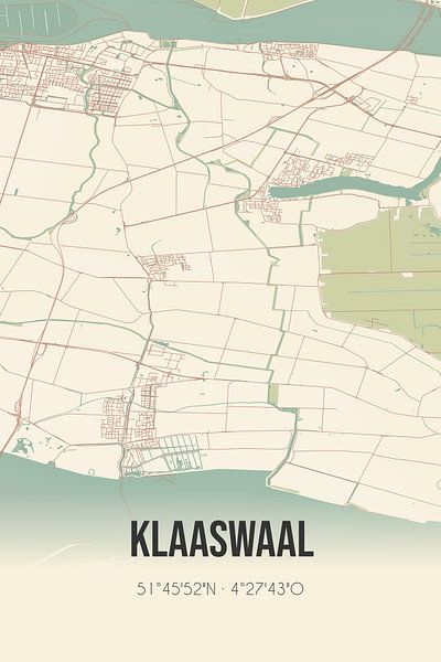 Vintage map of Klaaswaal (South Holland) by Prints of Place