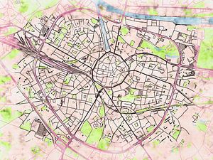 Karte von Hasselt im stil 'Soothing Spring'