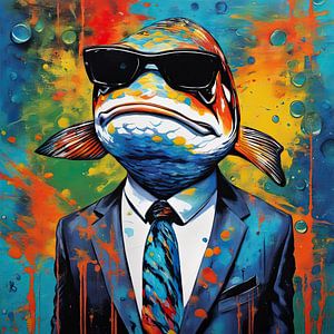 Pop Art Fish 01.74 sur Blikvanger Schilderijen