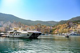 Superyachts in the Monaco harbour during summer by Sjoerd van der Wal Photography