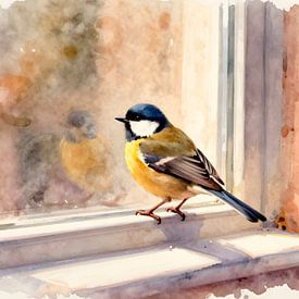 A visitor on the windowsill by Kristin M