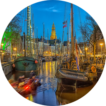 Groningen binnenstad tijdens Winter Welvaart in decemberr