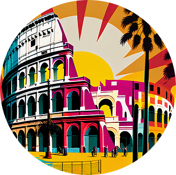 Colosseum in Rome - Pop Art van drdigitaldesign