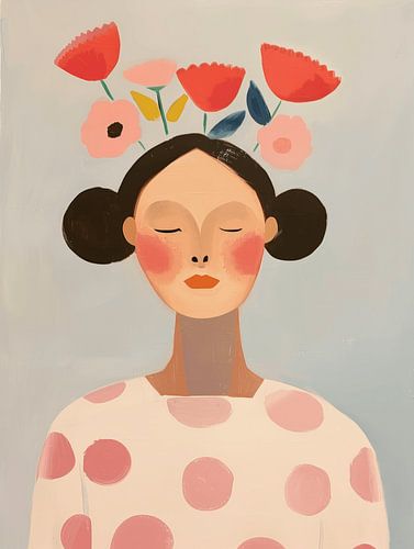 Illustration "Mädchen in Pastellfarben"