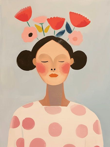 Illustration &quot;Mädchen in Pastellfarben&quot; von Studio Allee