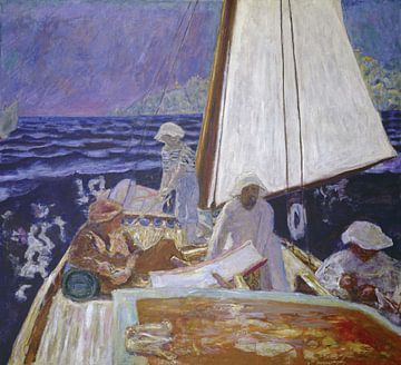 Signac en zijn vrienden in de zeilboot, Pierre Bonnard