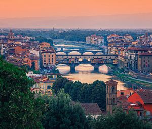 De Ponte Vecchio Brug, Florence, Italië van Henk Meijer Photography