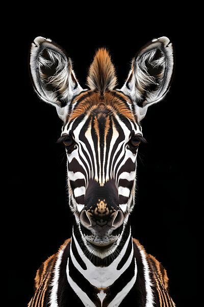 Portrait of a zebra on black background by Imperial Art House