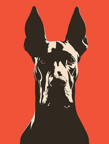 Stoere Duitse Dog Minimalistisch Zwart en Oranje Hondenontwerp voor Hondenliefhebbers