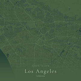 Vintage-Landkarte von Los Angeles, Vereinigte Staaten von Ortsdrucke