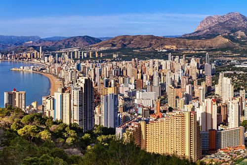 Uitzicht op Benidorm, Spanje