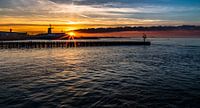 de Oranjemolen in Vlissingen bij zonsopgang