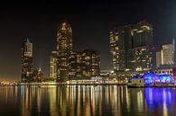 Skyline Rotterdam by night van Eddie Visser thumbnail