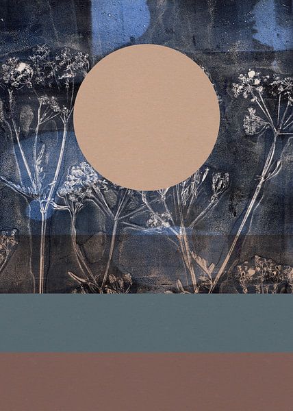 Zen wabi-sabi  botanical art in Japandi style IV by Dina Dankers