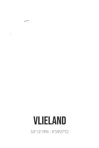 Vlieland (Fryslan) | Carte | Noir et blanc sur Rezona