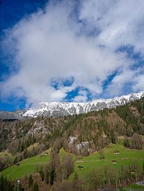Blick aus dem Lauterbrunnental hoch in Richtung Wengen zum Männlichen von t.ART
