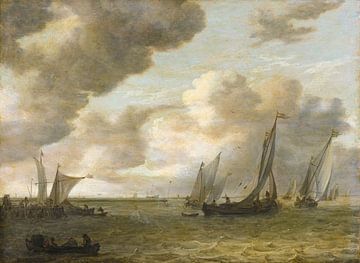 Mündung mit Segelbooten, Jan van Goyen