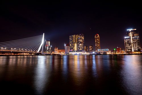 Rotterdam and the Erasmus Bridge by Night