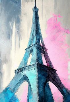 Minimal Art Eiffel Tower by But First Framing