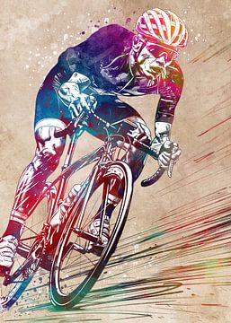 Fietsen fietssport kunst #wielrennen #sport #fietsen van JBJart Justyna Jaszke
