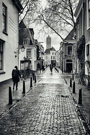 Strassenfotografie in Utrecht, Niederlande in Schwarz-weiss. von André Blom Fotografie Utrecht
