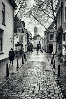 Strassenfotografie in Utrecht, Niederlande in Schwarz-weiss.