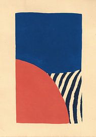 Minimalist colour block design blue red black by Niklas Maximilian