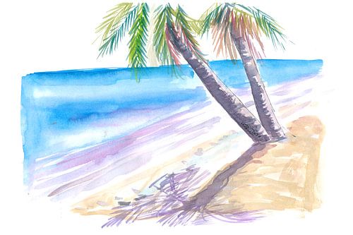 Ombre sous le soleil des Caraïbes sur une plage blanche