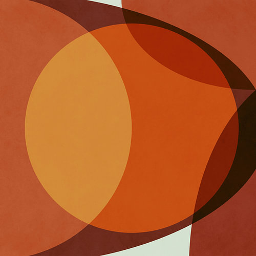 Moderne, abstracte vormen van de zon in warme kleuren