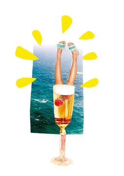 Champagner Sommer Kunstdruck Prost! von Jolijn Ceelen