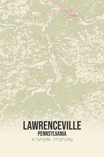 Vintage map of Lawrenceville (Pennsylvania), USA. by Prints of Place