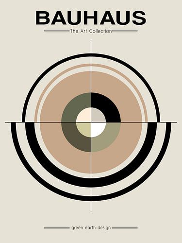 Bauhaus Green Earth – Abstract Kunstwerk in Groene Aardetinten