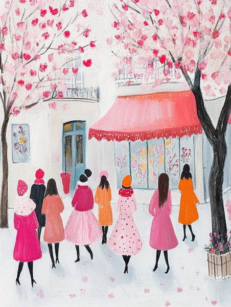 Les dames de Paris en fleurs au printemps par Franka Poulain
