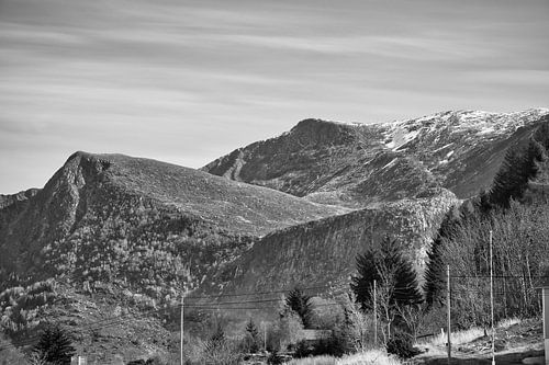 Norwegian high mountains, snow-covered mountains and landscape