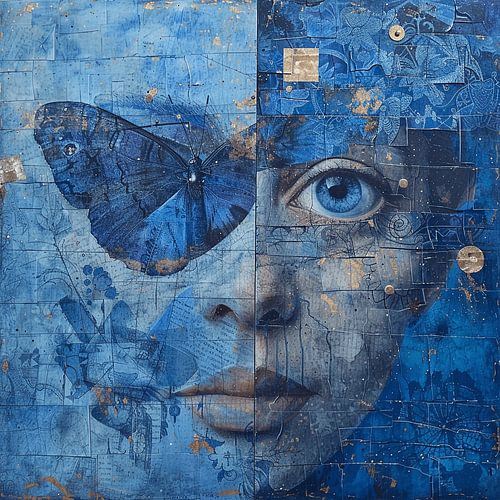 Turquoise Tranquility: Blossoms Dancing with Butterflies