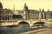 Palais de Justice and bridge to exchange, Paris van Vintage Afbeeldingen