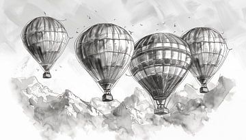 Heißluftballons Skizzenpanorama von TheXclusive Art