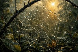 Dew-Covered Spider Web I Indonesia I Rain Collection by Vínculae