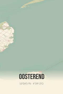 Vieille carte d'Oosterend (Hollande du Nord) sur Rezona