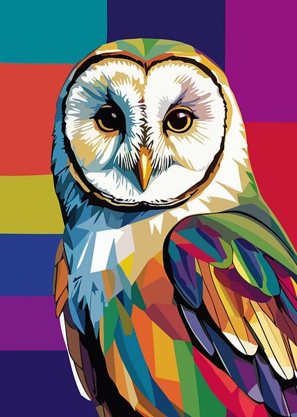 Chouette effraie Pop Art par MIROKKU