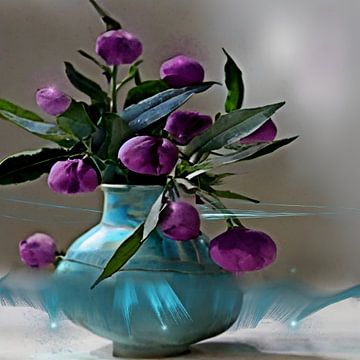 Pivoine-violette sur Ria van Werven