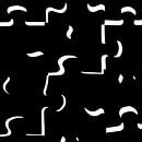 "only shadows" (nur die Schatten) in schwarzen und weißen Puzzleteilen (schwarz) von Marjolijn van den Berg Miniaturansicht