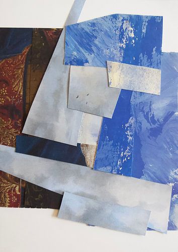 Composition in blue and Bordeaux red - quilt