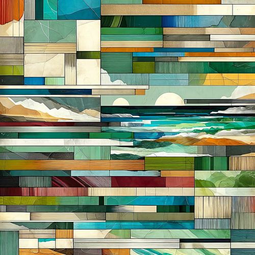 Mosaïque argileuse Paysage marin