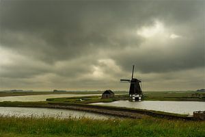 Molen "Het Noorden" aan de Stuifweg op Texel. van Gonnie van de Schans