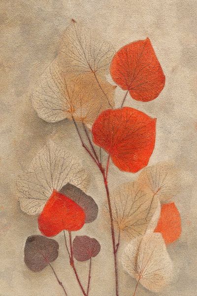 Blätter in Rot und Beige von Whale & Sons