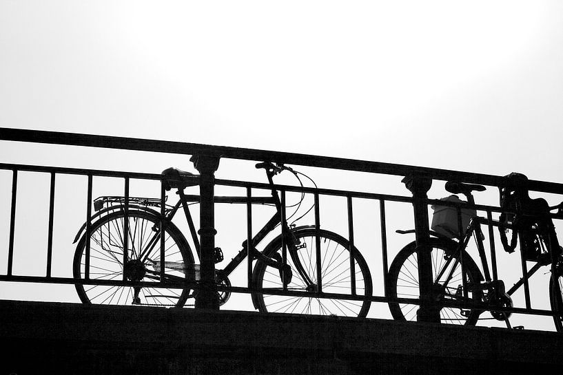 Fietsen op brug Amsterdam ZW van Studio LINKSHANDIG Amsterdam