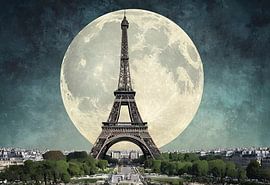 Eiffelturm &, Mond von Jaap Voets